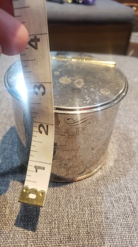 Vintage Silver plated Sugar Dish, Etched Front Flap Lid - Picture 5 of 5