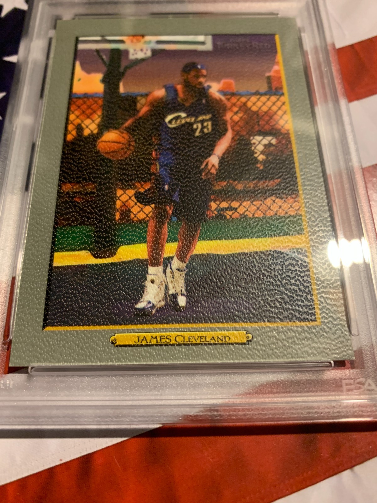 PSA 2006 LeBron James Topps Turkey Red, No.2      SUPER CLEAN/SHARP CARD view 3