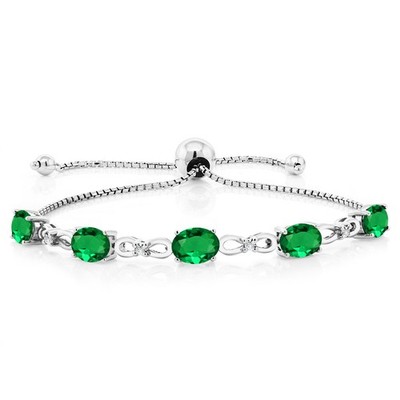 3-6 Cttw Gemstone Birthstone and Accent Lab Grown Diamond Tennis Bracelet For