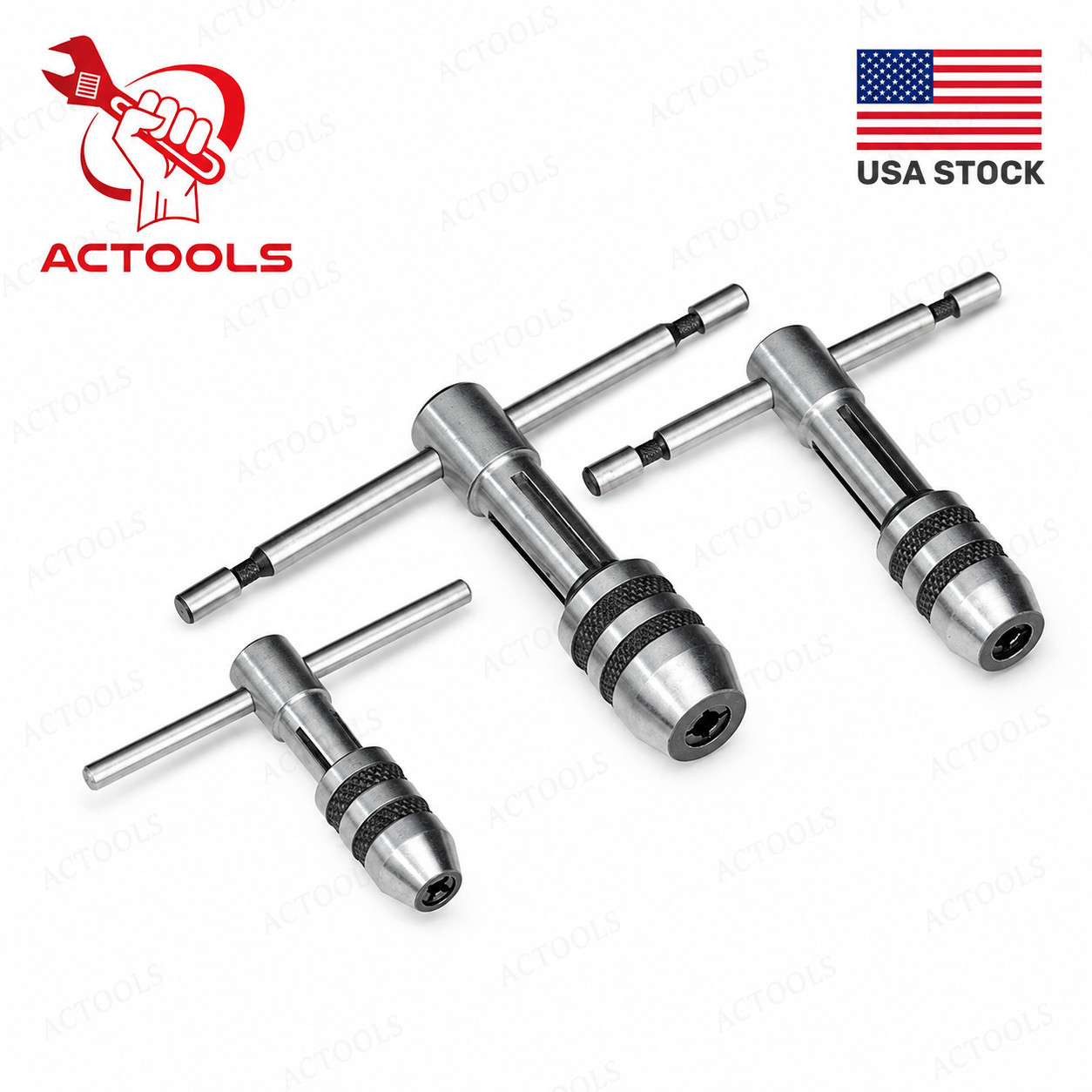Adjustable T-Handle Tap Wrench 3 Pcs Set M1-M4 / M4-M8 / M6-M12 USA ACTOOLS