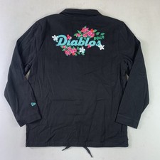 Chaqueta Coach New Era Diablos Rojos Del México Para Hombre Cuello Grande Flores Negra