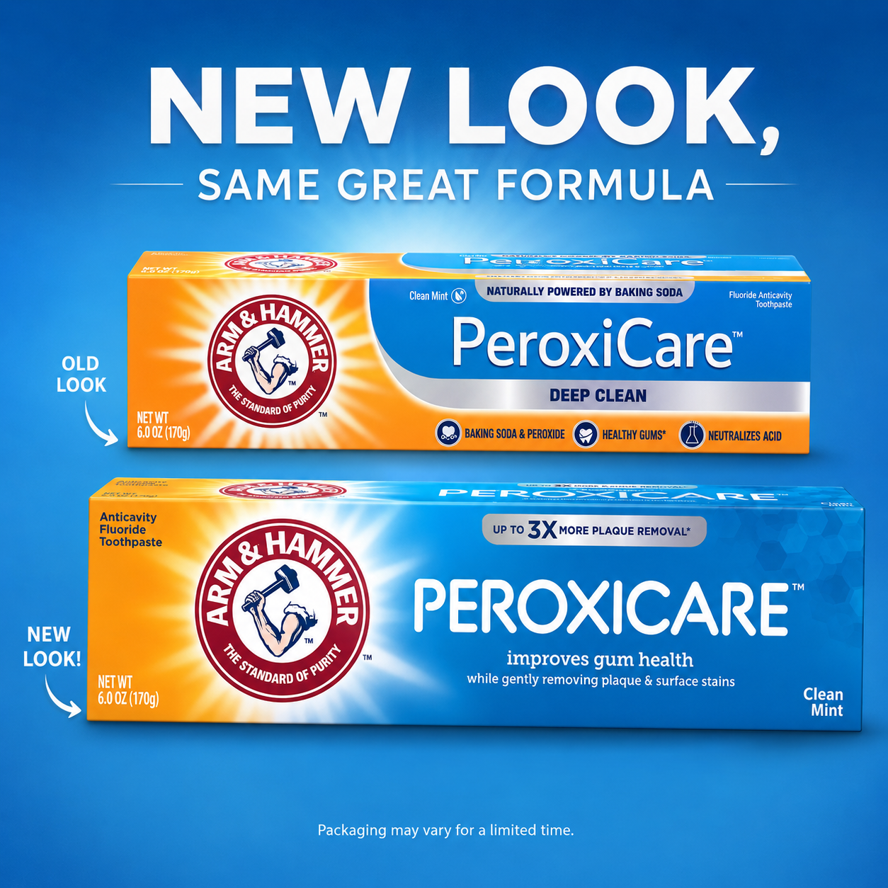 Arm and Hammer Peroxicare Anticavity Fluoride Toothpaste, Clean Mint, 6 ...