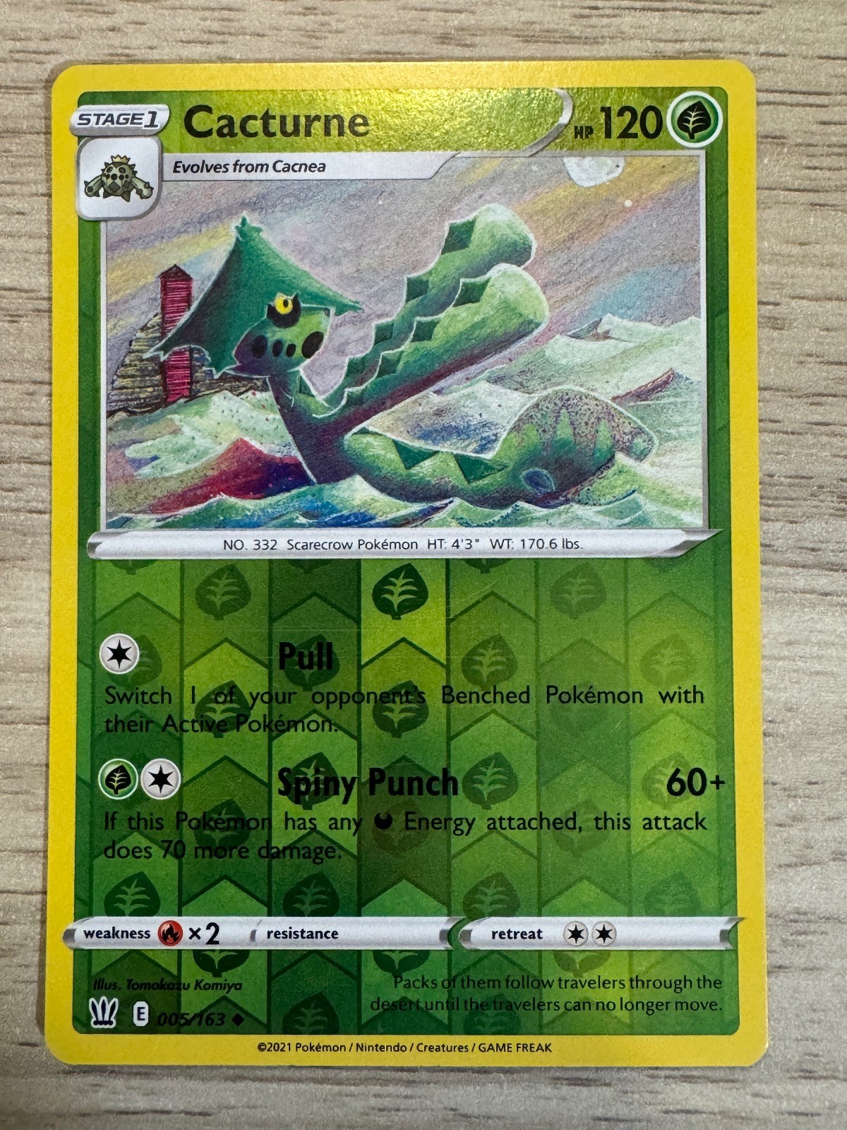 Cacturne 005/163 Uncommon Battle Styles Pokemon Reverse Holo Near Mint