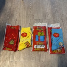2025 McDonald's Grinch Socks Christmas Complete Set of 4