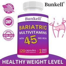 Bariatric Multivitamin Capsule with 45mg Iron for Weight Loss Burn Fat-120 caps