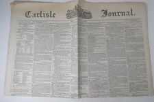 The Carlisle Journal , original newspaper, January 19th, 1877. Rare.