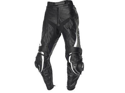 iXS Lederhose Robin II | Schwarz-Grau-Weiß | Motorradhose aus Rindsleder