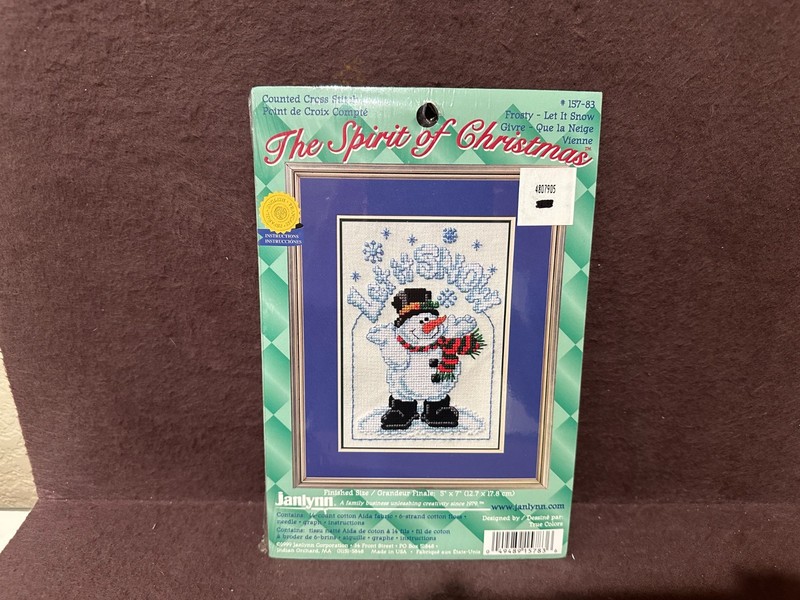 Janlynn Spirit of Christmas Frosty Let It Snow #157-83 Counted Cross Stitch Kit