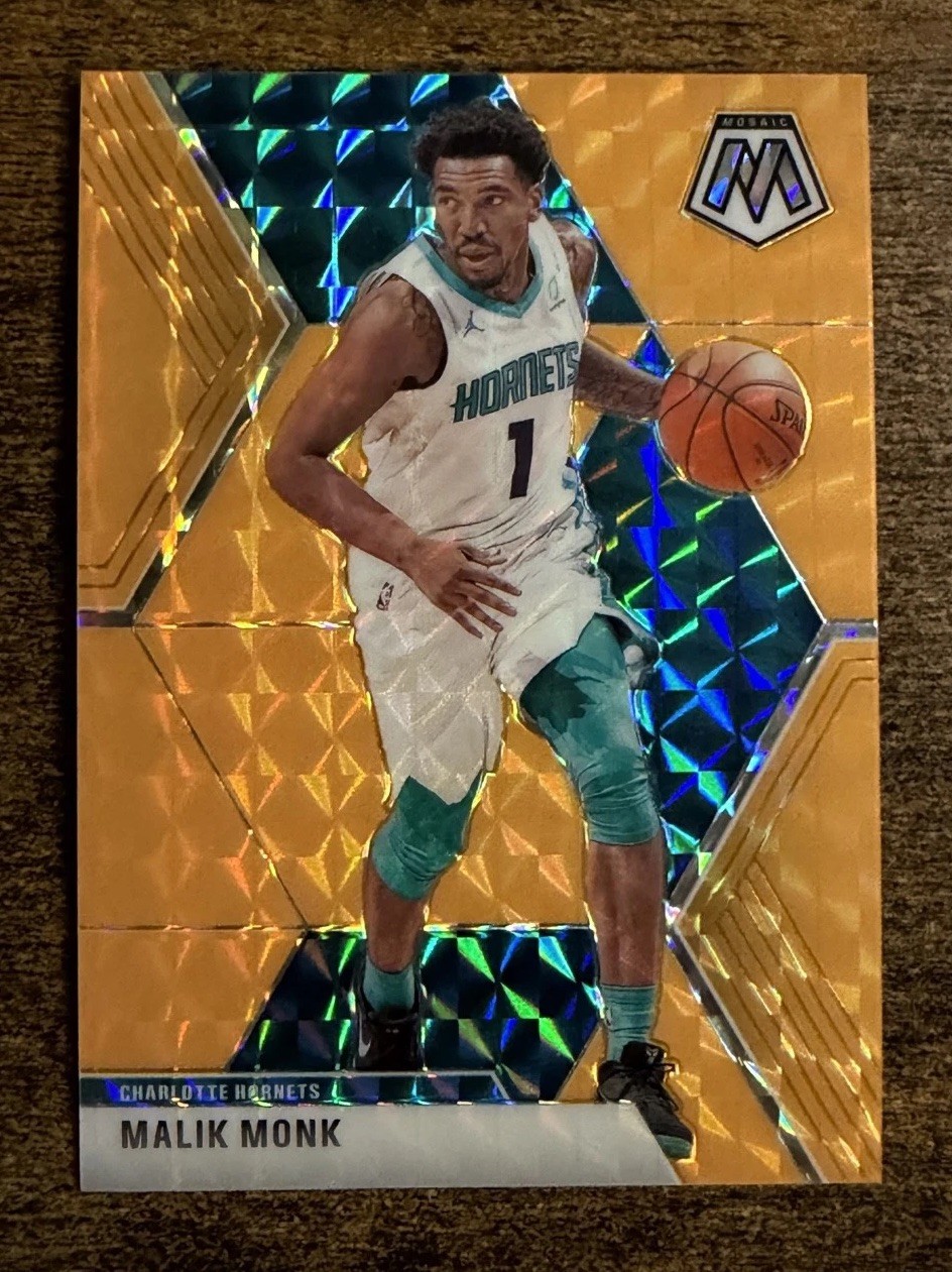 2019-20 Panini Mosaic Malik Monk #112 Fluorescent Orange Prizm /25 Hornets SSP