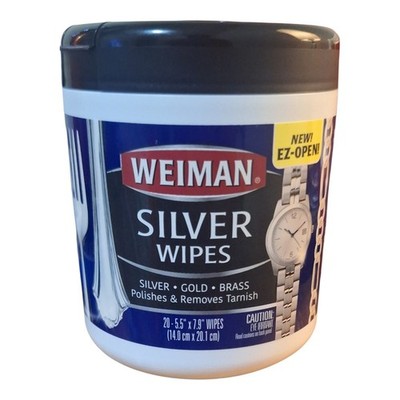 Weiman Silver Wipes - 20 Count - Tarnish Remover - New