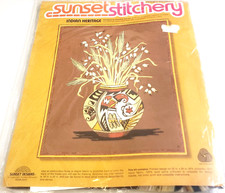 INDIAN HERITAGE Sunset Stitchery 2288 Vtg 1976 Crewel Embroidery Kit BRAND NEW 