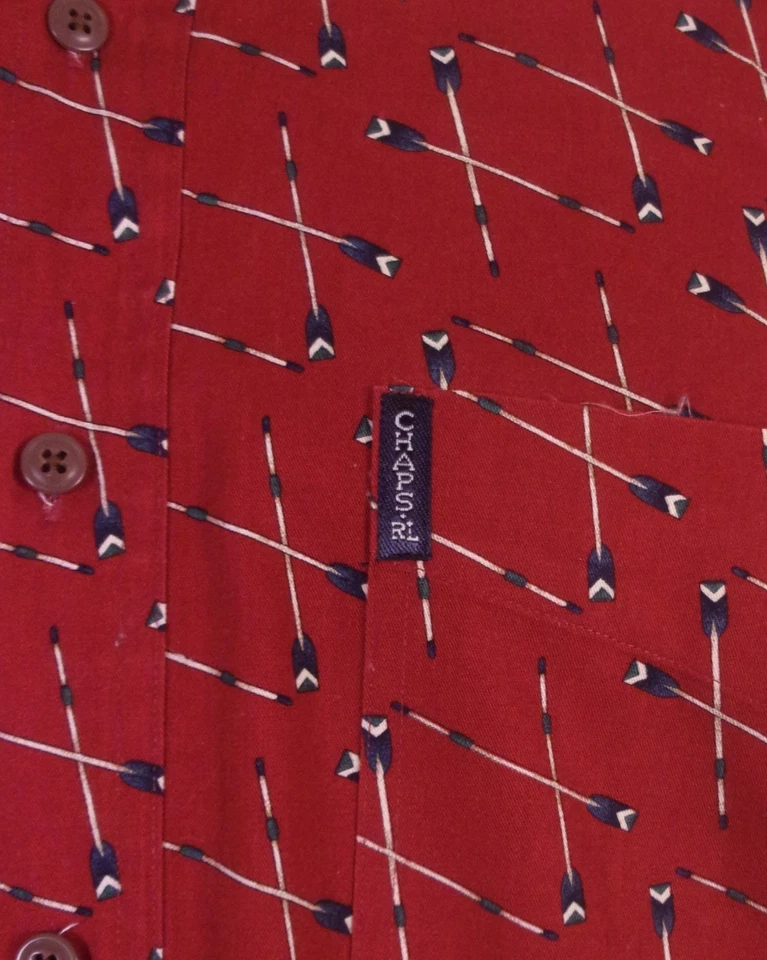 vintage 90s EUC Chaps Ralph Lauren OCBD Shirt Rowing Oars AOP Polo SZ XL - Image 3 of 4