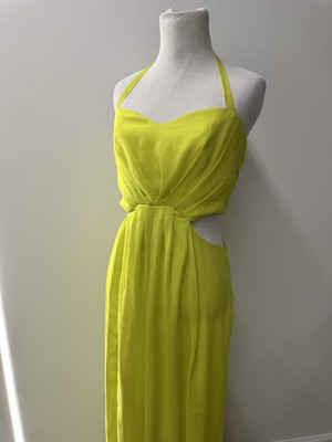 BCBGeneration Neon Lime Maxi Dress Side Cutout Halter Size 4 | eBay BCBGeneration Neon Lime Maxi Dress Side Cutout Halter Size 4 | eBay