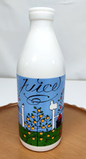 Vtg 1982 Lillian Vernon Juice Bottle Country Fruit Farm Scene NO LID~See Bottom