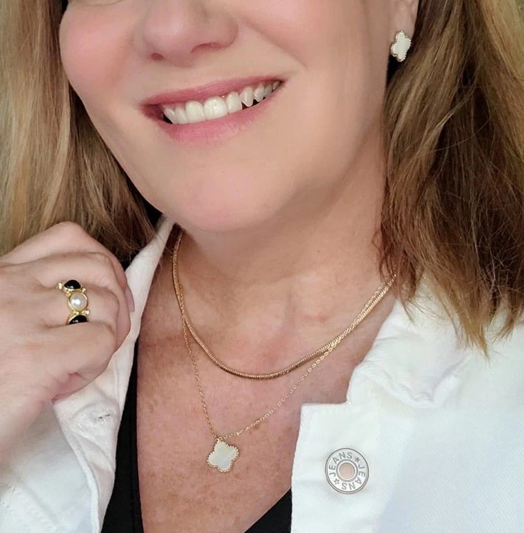 Park Lane White LANA Necklace And Earrings Mother Of Pearl Set, Retail $64 - Image 4 of 4