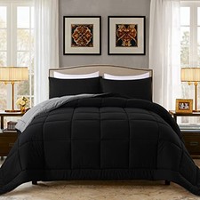 Comforter Set -All Season Bedding Comforters Sets with 1 Twin Black/Grey