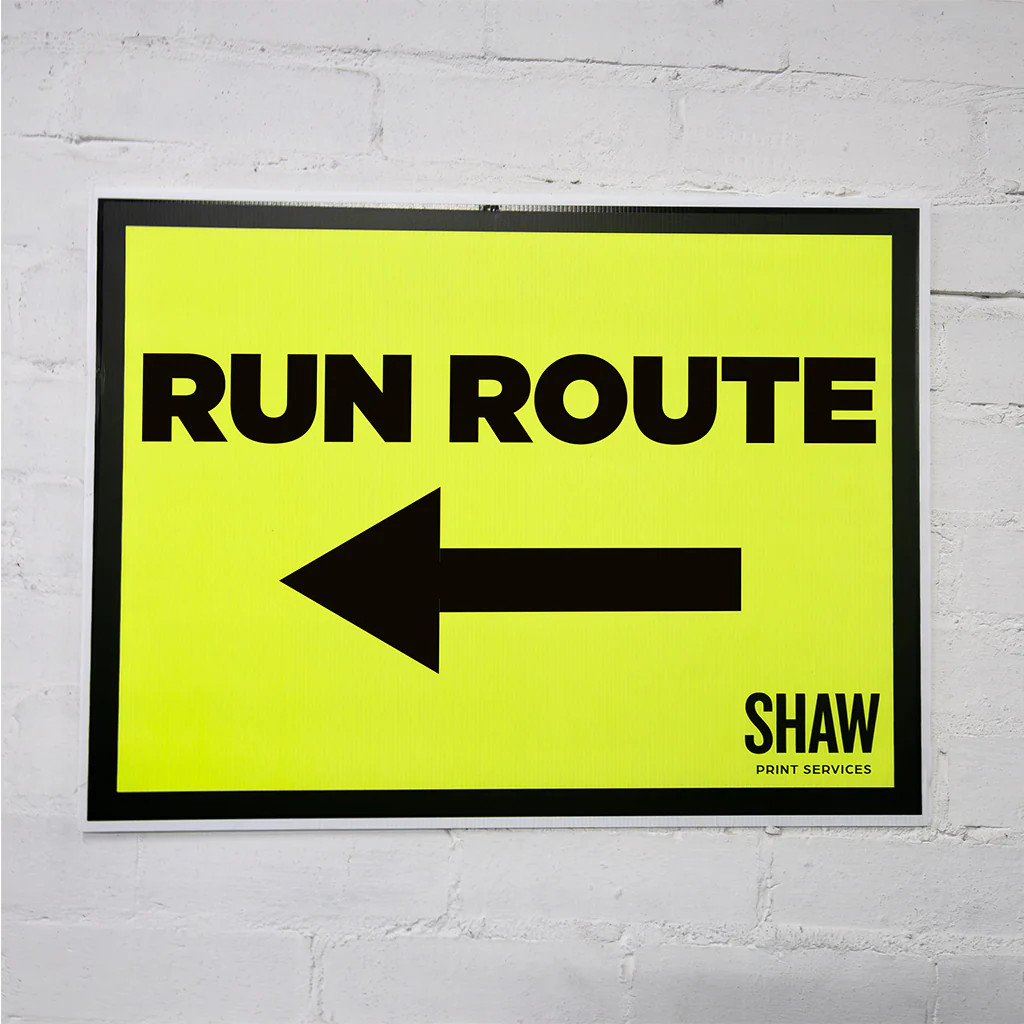 Run Route Left Event Sign (Landscape)