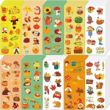 Fall Stickers, 100 Sheets Autumn Thanksgiving Stickers for Kids