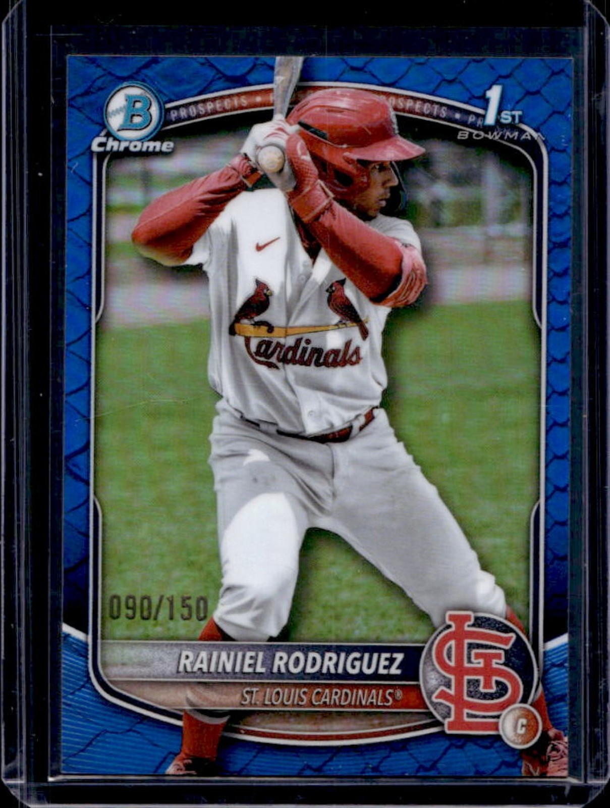 2025 Bowman Chrome Rainiel Rodriguez Reptilian Blue Refractor 1st Prospect #/150