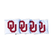 Sooner Cornhole Bags Oklahoma White 6x6 Inch ACA Regulation Durable
