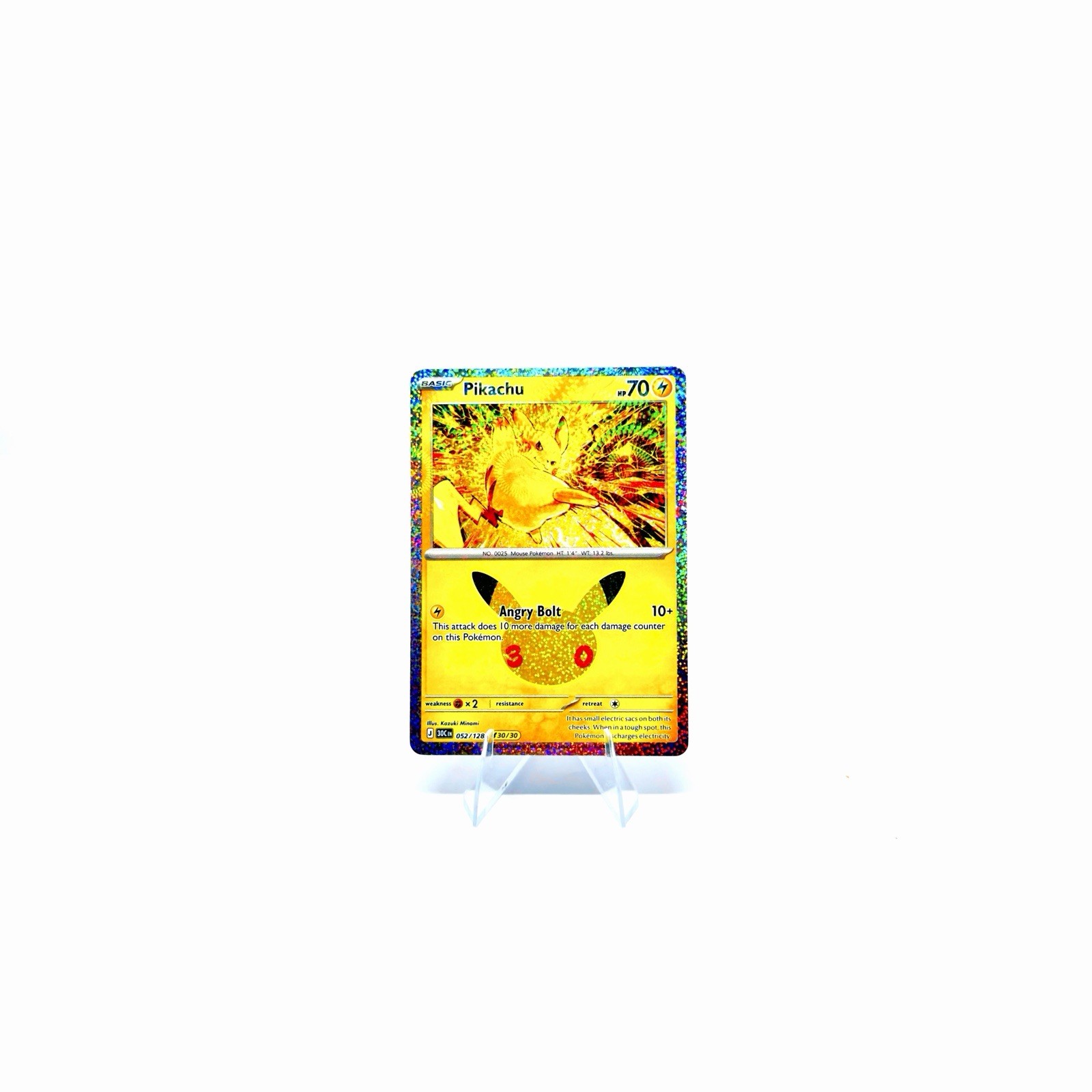 Pokémon Pikachu 052/128 30th Celebration Pikachu Rare Holo Near Mint NM