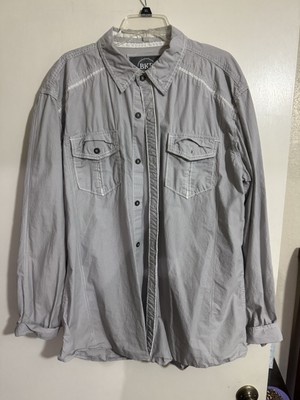 Buckle BKE Men s 2XL Athletic Fit Shirt Grey Striped Dress