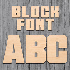 Block Font Wood Letters Numbers Cutout Unfinished Laser Cut 3mm Craft Up to 14"