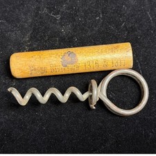 Vintage Advertising Pocket Corkscrew w/Wooden Sheath, Phone Riverview