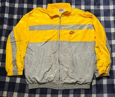 Vintage Nike Jacket Colorblock Windbreaker Track Gray Tag 80s 90s 2XL USA Made