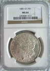 1881-CC Morgan Silver Dollar NGC MS-64