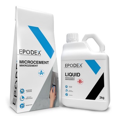 EPODEX Mikrozement Set für Wände, Fugenloser Designputz für Bad, Küche & mehr