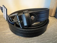 Harbor Bay Size 66-68 Mens Leather Black Belt NWT