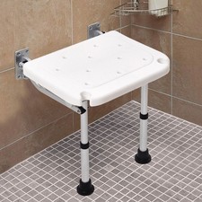 Folding Shower Bench Wall Mount Flip-up Bath Seat Bathroom Chair Non-slip Stool