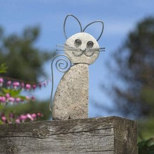 Cat Garden Statue with Whiskers