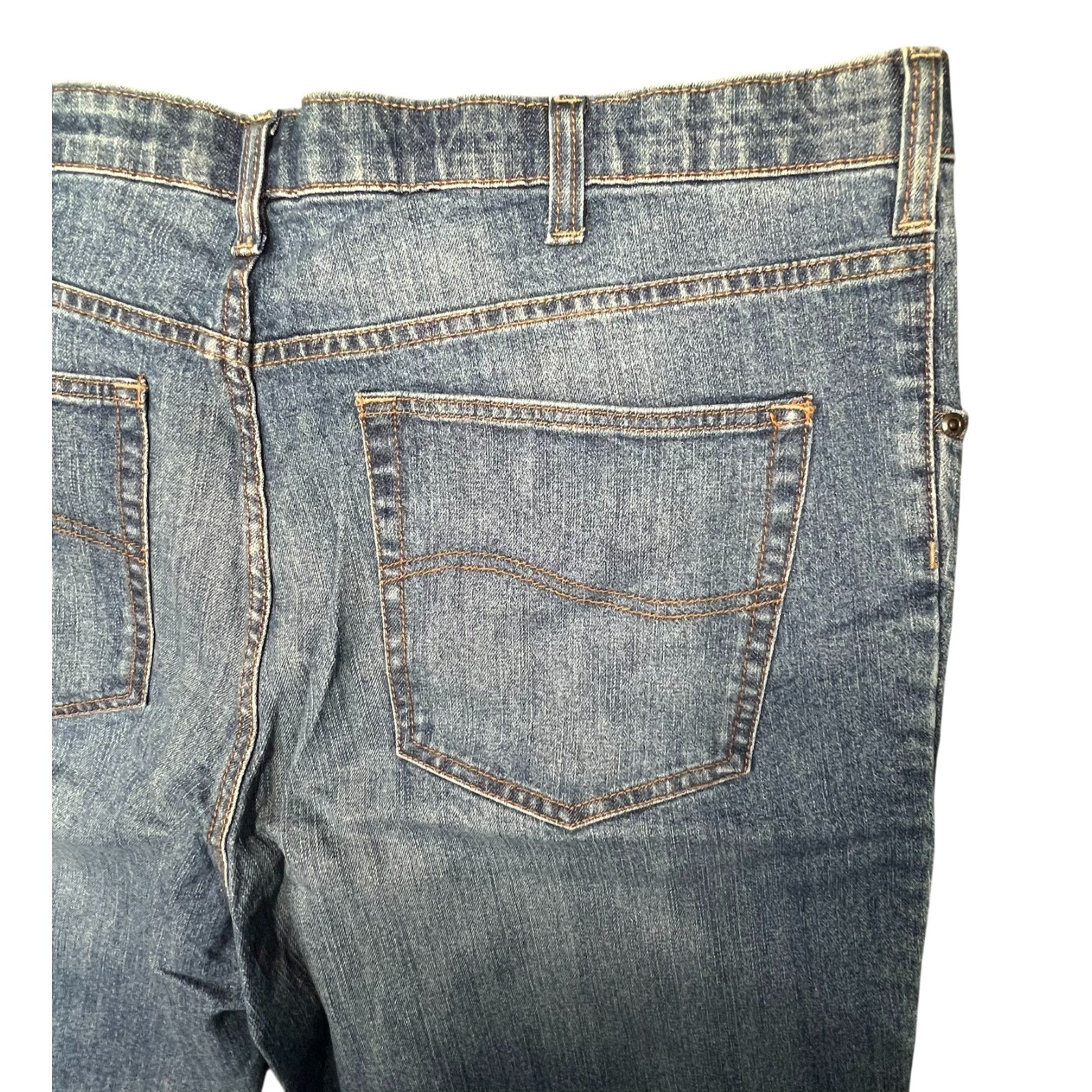 Men 44x34 Blue Custom Fit Straight Leg Comfort Fit Waistband