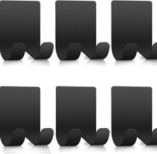 Razor Holder Shaver Hook Hanger Stand for Shower 6 Pack Self 6 Pack, Black