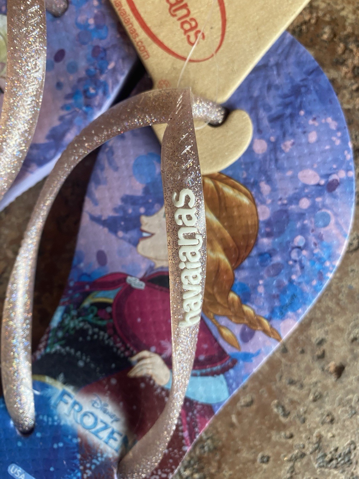 Infradito Havaianas Disney Frozen Anna & Elsa bambina nuove con etichette taglia 2 lotto lucidalabbra capelli