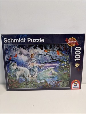 Schmidt Puzzle Wolves In The Winter Forest 1000 Piece Jigsaw 58349 RARE SEALED!