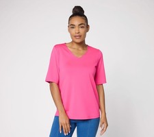 Susan Graver Essentials Butterknit V-Neck Top...