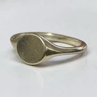 Sterling Silver Modern Teardrop Signet Ring 925 Size 7 Vintage Minimalist