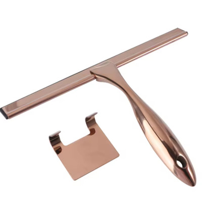 Shower Squeegee Stainless Steel Glass Window Cleaner Mirror Wiper Rose Gold Hold