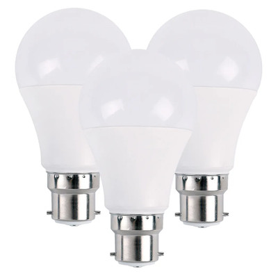 LED Leuchtmittel B22 18W kaltweiß 6000K A60 PVC/Metall 3er Pack 14cm 80lm/W 135W equiv