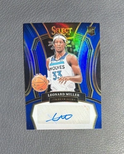 23-24 Select Leonard Miller Rc Rookie Signatures Blue Prizm Auto 29/49