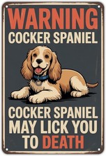 Cocker Spaniel Warning Tin Metal Signs Home D cor Vintage Dog Breed Print Aesthe