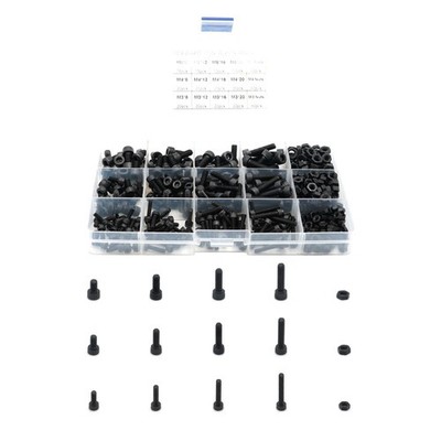 420pcs M3 M4 M5 black cup head hexagon socket screw with nut set 12.9 DIN912 M3 