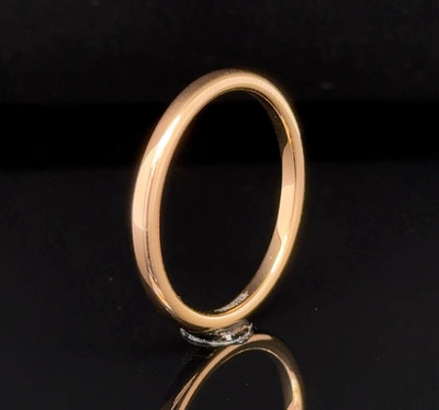 2mm Rose Gold Tungsten Promise Band High Polished Minimalist Ring For Christmas