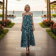 Ulla Johnson Cari Printed Cotton Voile Maxi Dress New Blue Floral Small