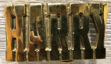 "HARRY" Vintage NOS New Old Stock Solid Brass Name Belt Buckle Chunky Letters