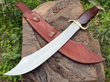Handmade D2 Steel Custom Hunting Bowie Knife with WOOD material Handle