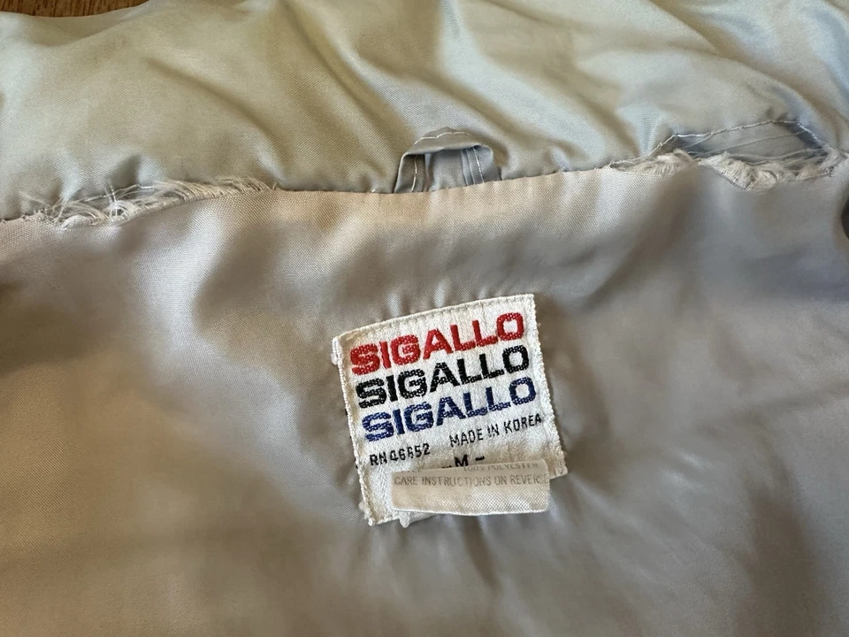 Vintage 70s Sigallo Puffer Vest, Med, Blue/Grey/White Colorblock - Image 4 of 4